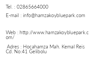 Hamzaky Blue Park Boutique Hotel iletiim bilgileri